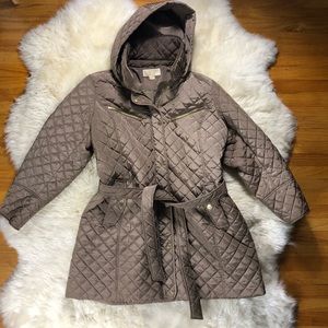 Micheal Kors Quilted Belted Trench Coat